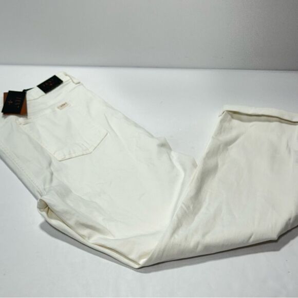 Jen 7 7 For All Mankind Straight Crop & Roll White Jeans Size 18 NWT - Picture 4 of 14